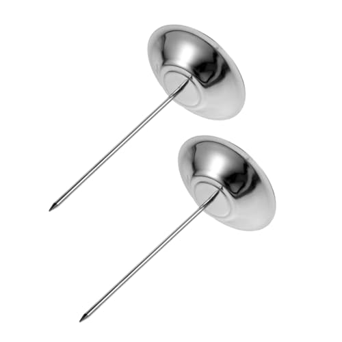 Abaodam 2個 ステンレス製 卓上伝票差し 不動安定トランペット型ベース 領収書やメニュー整理用 スパイクスティック チェックホルダー レス