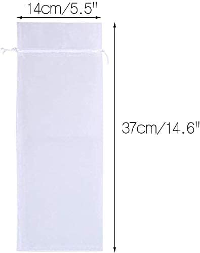 Miniatura 2 de jijAcraft 30 bolsas de vino, bolsas de vino de organza blanca, bolsas de vino para botellas de vino, regalos de botellas de vino, bolsas de regalo