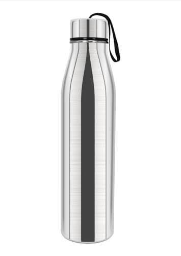 Image of KEMP DELIZIO Edition Stainless Steel Fridge Water Bottle 1000 ML | 1 L | Single Walled | Office | Gym | Travelling | Leak Proof LID | ECO Friendly | BPA Free | for Adult, Kids