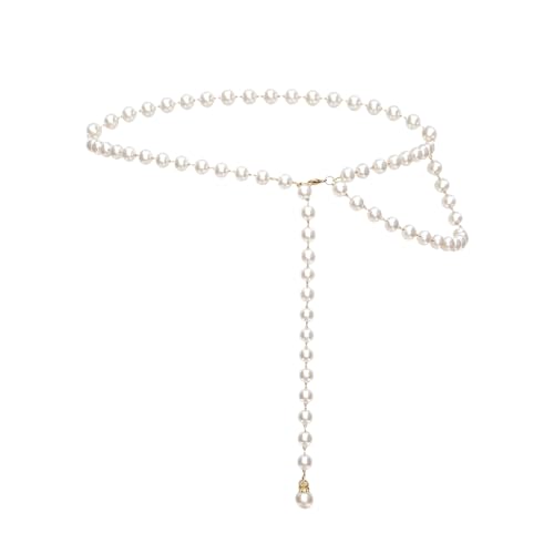 Pearl Waist Chain Belt Adjustable Body Chain Jewelry for Women Dress Shirt Concert...