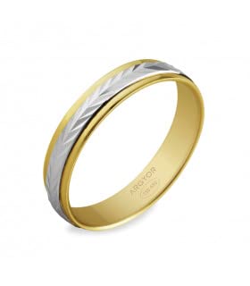 Alliance Mariage 2 Ors Argyor Bruna bague bicolore de taille 47