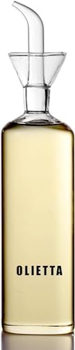 DUNSOO Lot 2 Bouteilles Huile D'Olive 350ml - Avec Bec Verseur Et Étiquettes | Déco Cuisine Moderne