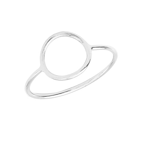925 Sterling Silver Classical Simple Plain Ring Open Circle Karma Statement Promise Ring Karma Ring for Women Open Circle Karma Rings Promise 5.5 Size Ring2