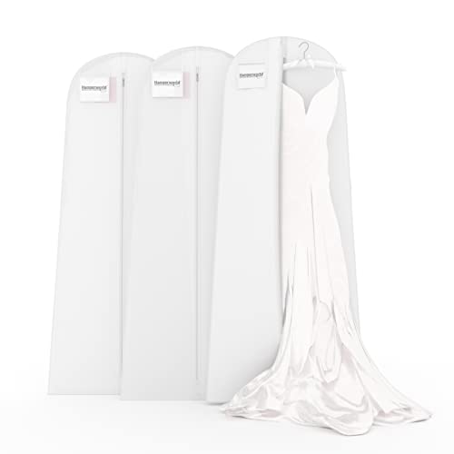 Hangerworld Lot de 3 Housses de Robe de Mariée Respirante Blanche 182x66cm