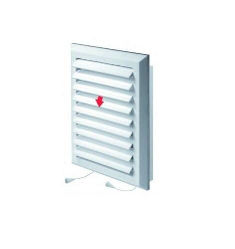 Griglia di ventilazione bianca – 175 mm x 235 mm – con tapparella e zanzariera anti-insetti – copertura di ventilazione.