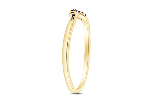 AFFY Round Cut Simulated Alexandrite Curved Wedding Band Ring in 14k Gold Over Sterling Silver3