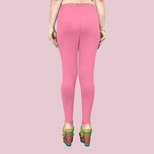 Image of Women's Solid Mid Rise Slim Fit Ankle Length Leggings - Comfortable and Stylish Yoga Pants for Workout, Running and Everyday Wear