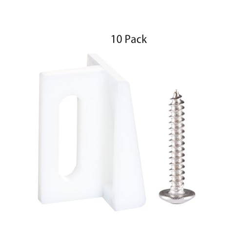 10 unidades de guía inferior para puerta empotrada N6950, 1-5/32 pulgadas, montaje en jamba, nylon, color blanco miniatura 4