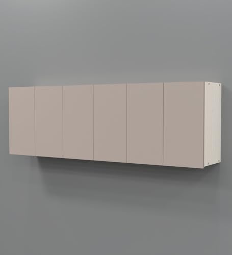 Image of SPECIALITY PANELS 6 Door Wall Cabinet with UV Profile Shutter | Wall Mounted Storage Cabinet for Kitchen Bathroom Living Room | Wooden Wall Cabinet Organizer UV Mocha Finish DIY Assembly