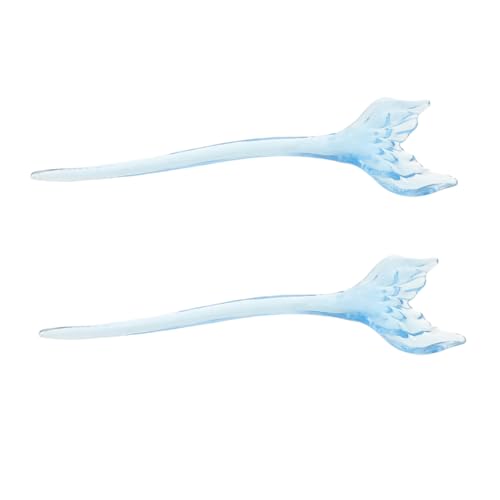 Beavorty 2 Piezas horquilla de de de pescado pinzas de pelo de plátano para mujer Fijador de moño de novia horquillas chinas para el cabello palos de pelo Acrílico Sky-blue