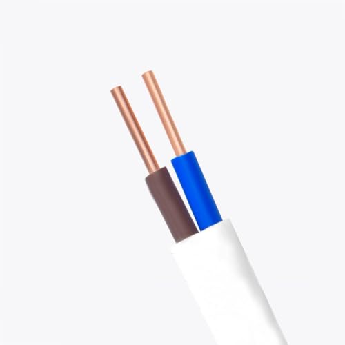 5 Meter Elektrokabel, Elektrischer Draht PVC-isoliert, 1mm² - 2.5mm² wählbar, BVVB Kupferkabel(2-core x 1mm²)