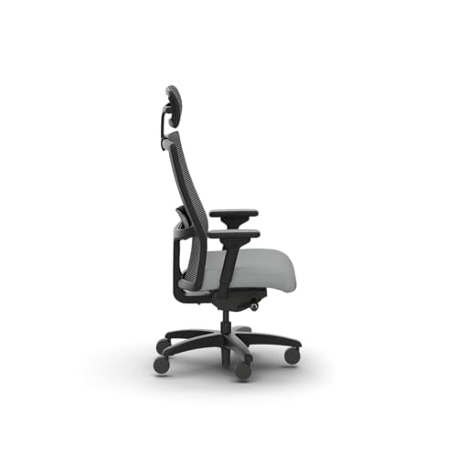 Image of HON Ignition 2.0 Big and Tall Ergonomic Mesh Office Chair with Headrest, 450 lb Capacity, Extra‑Wide High‑Back Desk Chair with Adjustable Arms, Lumbar Support, Tilt Recline, Black Frame, Ash