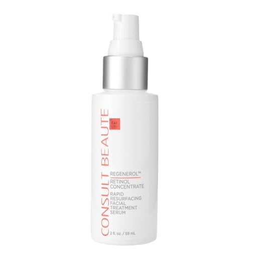 Consult Beaute Regenerol Rapid Resurfacing Retinol Serum for Face, Facial Treatment Concentrate with Bakuchiol, Renews Skin Texture & Diminishes the Appearance of Fine Lines and Wrinkles 2 Fl. Oz.