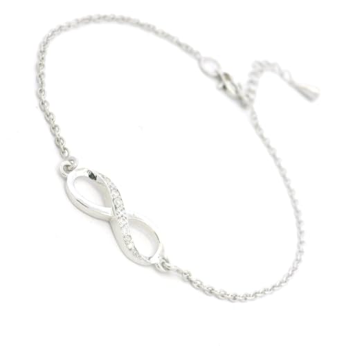 Image of 925 Sterling Silver Adjustable Bracelet for Women | Heart Link, Infinity, Leaf & Floral Inspired Design | Elegant Daily Wear Fashion Jewellery Gift for Girls & Women