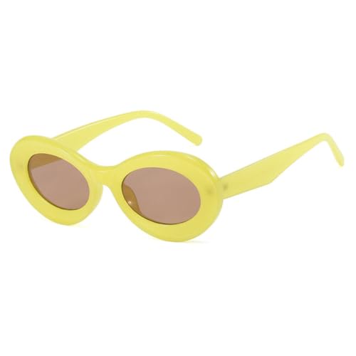 Lunettes de soleil ovales dames LVTFCO vintage jelly green tea ultra légères