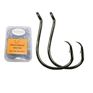 Circle Fishing Hooks Saltwater 40-100PCS of 1/0-12/0 Big Size for Offset Octopus Catfish Hooks High Carbon Steel (40PCS 12/0)