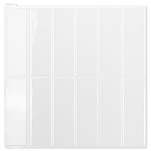 Art3d 10 feuilles autocollantes pour crédence métro 30x30cm, carreaux muraux autocollants pour cuisine, salle de bain, salon, carreaux à coller, rectangle...