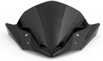 GadiParts Bike Universal Windscreen/Wind Deflectors Headlight Visor Fairing Kit Polycarbonate Unbreakable New Model Visor Glass Black Compatible with Bajaj Pulsar Ns 200