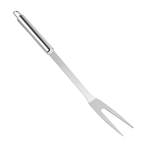 FONDOTIN Stainless Steel Bbq Fork for Grilling Meat Fork for Outdoor Cooking for Kitchen and Picnic Use Handle for Heat Resistance Elegant Design
