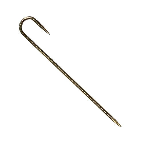 Sandbaggy 16" J Hook Rebar Stakes - 5/16" Diameter - Ground Anchors for Tents, Gardens, Fences, Holiday & Christmas Decorations - Galvanized Steel (J-Shape - 16", 10, Count)