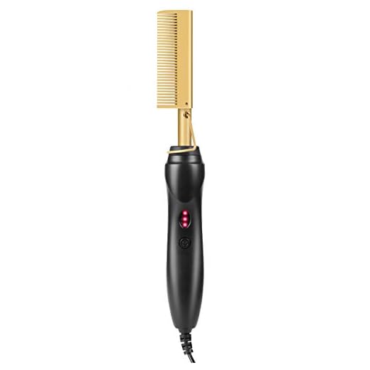 Hot Comb Hair Straightener, Electric Heating Comb, Portable Travel Anti-Scald Beard Straightener Press Comb, Ceramic Comb Security Portable Curling Iron Heated Brush