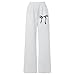 Bow Printed Sweatpants for Girl Cute Baggy Fashion Straight Leg Sports Pant Comfort High Waist Trouser Pocket (5-15 Years) Gray