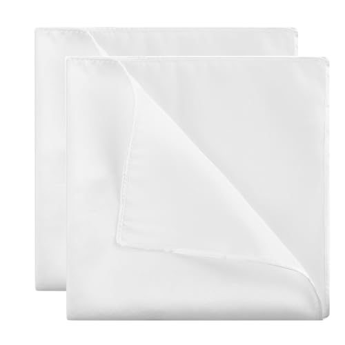 Pañuelos para hombre, 2 pañuelos blancos suaves seleccionados, toalla cuadrada de bolsillo sólido, pañuelos de primera calidad para hombres y mujeres, entrenamiento, día del padre, regalos de fiesta