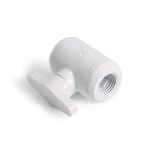 Alphacool Eiszapfen 2-Way Ball Valve Válvula De Bola G1/4 Bianca, 35.4 X 36 X 22.7 Mm, 1/4" Filettatura, 10 Mm Diametro Interno, Refrigerazione Liquid