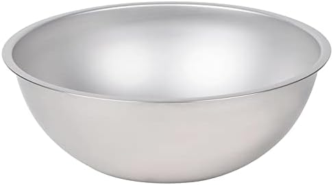 Tezzorio 20 Quart Heavy Duty Stainless Steel Mixing Bowl, 22 Gauge (0.8 Mm) Flat Base Bowl with Curved lip, Heavyweight Mixing Bowls/Prep Bowls