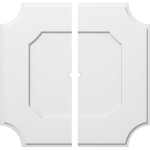 Ekena Millwork CMP30LE2-01000 Locke Architectural Grade PVC Contemporary, Two Piece Urethane Ceiling Medallions 30"OD x 1"ID x 18"C x 1"P