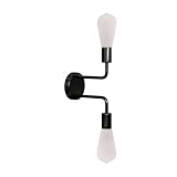  creative cables Fermaluce Metal, lampe murale en métal avec double extension courbe - Sans ampoule - Noir perle - Matter