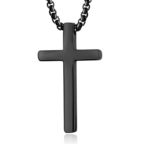 Image of Peora Stainless Steel Christian Cross Pendant Chain Necklace Stylish Jewellery Gift for Men & Women (PX9P48)