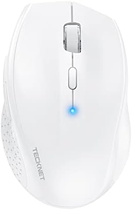 Bluetooth Wireless Mouse, 6 Adjustable DPI Levels, 24-Month Battery Life, 6 Buttons Compatible for Ipad Pro/Laptop/Surface Pro/Windows Computer/Chromebook-White