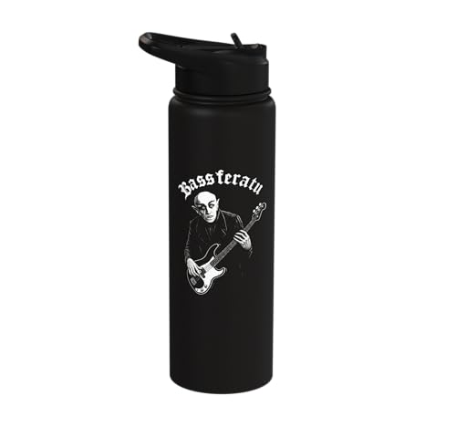 Bassferatu Gothic Horror Bass Guitar Player Halloween Parody Stainless Steel Insulated Water Bottle