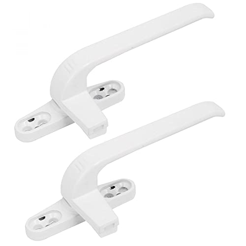 sourcing map Poignée de Fenêtre Verrouillable Poignée Porte Fenêtre Poignet aluminium Droite 2pcs blanc
