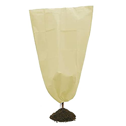 JIEXUHDE Housses de protection contre le gel, housses de protection en polaire pour plantes de jardin, sacs pour plantes en pot, olivier, arbustes, fougères, bananier (0,6 x 0,8 m, beige) Cover