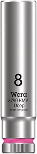 Wera 05004505001 8790 HMA Deep Socket, Light Pink, 8.0 mm