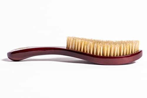 New Cqp Premium 360 Wave Brush - Royal Burgundy - Medium Soft - Extra Lux Boar Bristles, Wooden Body, Gold Engraved Logo, Piano Lacquer High Gloss Finish By Crown Quality Products #TOP2