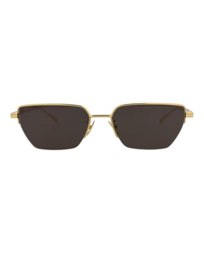 Bottega Veneta Square-Frame Metal Sunglasses