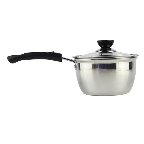FLEXMAN Stainless Steel Warmer Pan, Large Capacity Milk Pot, Anti Scald Handle Milk Warmer Pot, Multipurpose Handy Small Saucepan for Family
