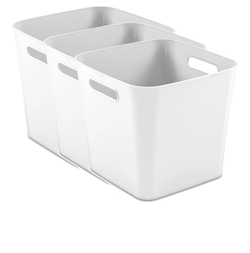 (3-Pack) White Plastic Storage Cubes, 11" x 11" x 10"