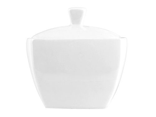 H&H Zuccheriera in Porcellana Square Bianco – Elegante e Pratica per il Tè e la Tavola, Design Moderno