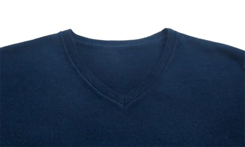 Men Solid V-Neck Knitted Long Sleeve Warm Top Autumn Winter Thin Woolen Sweater Orange3