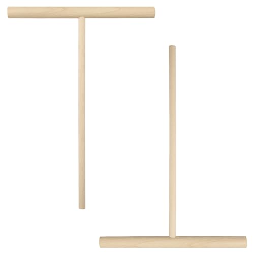 Vanyibro Lot de 2 épandeurs à crêpes, 15,5 x 12,9 cm en bois naturel en forme de T pour crêpes, crêpes et omelettes
