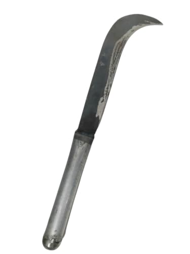 Image of 14-Inch Handmade Iron Bill Hook with Handle | Multipurpose Kattan Vettukathi & Aruval Knife for Gardening, Agriculture & Coconut Cutting