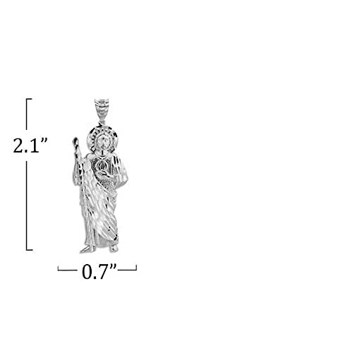 Claddagh Gold .925 Sterling Silver Christian Saint Jude Thaddeus Patron Saint of Lost Causes Pendant Necklace | Available in Sizes S/M/L/X-L2