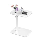 Table d'Appoint Réglable en Hauteur : Cette table en forme de C offre un ajustement de hauteur de 43 à 72 cm, permettant une utilisation flexible comme table de chevet, support pour ordinateur portable ou plateau de petit-déjeuner au lit ou sur le canapé