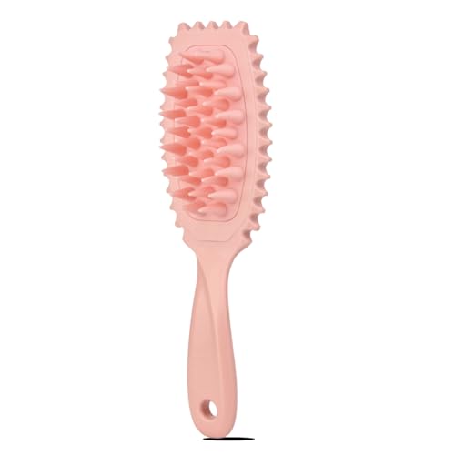 AmiCera Shampoo Brush Scalp Massager, Silicone Scalp Scrubber for Women Men Kids, Pet Bath Brush, Head/Scalp Care Comb Dandruff Remove Stress Relief Hair Growth Shower Stuff, Pink