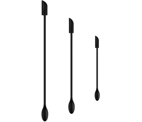3pcs mini spatules en silicone, petite cuillère réutilisable de maquillage en caoutchouc, spatule cosmétique, petite spatule pour palette faite à la main...