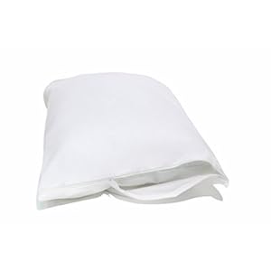 National Allergy Premium Kissenschutz aus 100 % Baumwolle mit Reißverschluss – 40 x 60 cm – Weiß – Hypoallergener Bettwanzen- und Hausstaubmilben-Kissenbezug – Atmungsaktiver Überzug